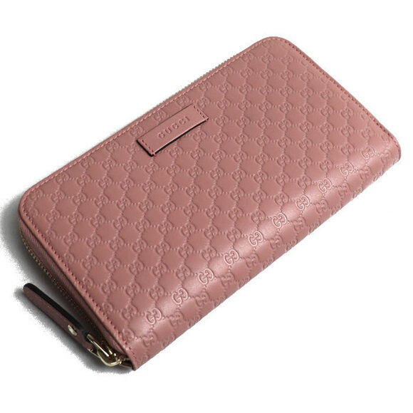 Gucci Micro Guccisima Long Wallet Round Zipper Pink Beige - Picture 1 of 8